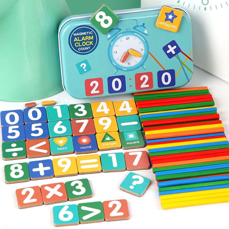 셈수놀이 숫자교구 놀이학습 시계보기 수막대 수학놀이 숫자놀이 자석 고급틴켄보관케이스 보드게임 W026