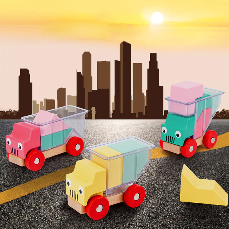 트럭 3대퍼즐 미니트럭퍼즐 유아보드게임 초등보드게임 원목트럭쌓기 퍼즐 퍼즐게임 보드게임 W074