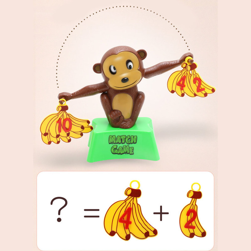 원숭이 저울 밸런스 양팔 저울 바나나 균형 잡기 셈 놀이 수학 보드게임 셈셈수학계산 보드게임 B307